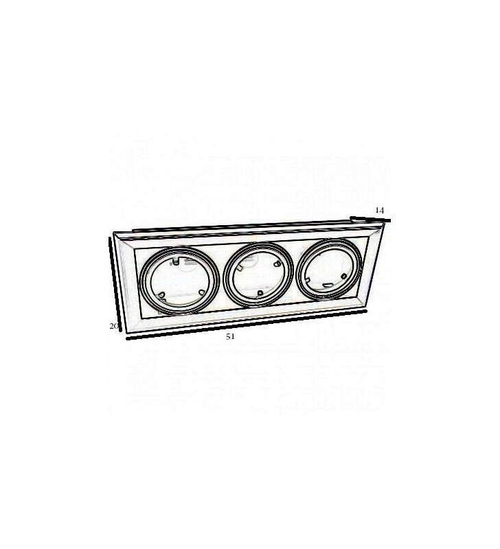 Cadre orientable triple en aluminium - Pour ampoule AR111 - Réf AR111ENCN3 - Disponible en blanc_2