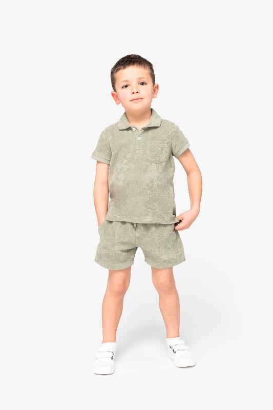Short écoresponsable en éponge garçon - Réf: NS718 - Coton biologique et polyester recyclé - Fabriqué au Portugal_2