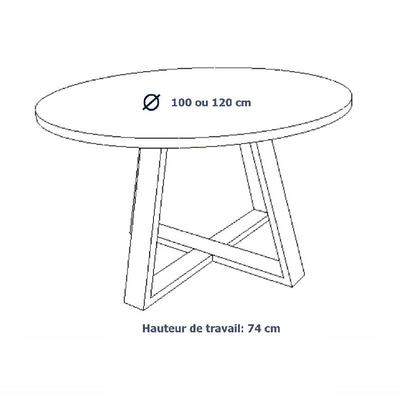 Table de réunion ronde Pyramid - 120, Blanc, Chêne veiné_2
