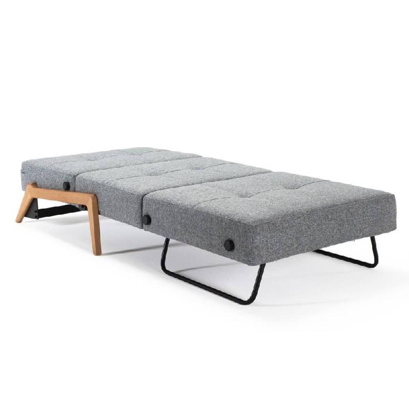 INNOVATION LIVING  FAUTEUIL DESIGN SOFABED CUBED 02 WOOD TWIST GRANITE CONVERTIBLE LIT 200*90 CM_2