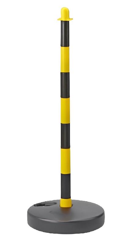 Potelet sur coupelle ronde - Rouge ou Jaune - Hauteur 900 mm_2