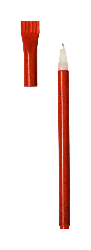 Stylo à bille écologique en plastique paille de blé - capuchon coloré - encre bleue_2