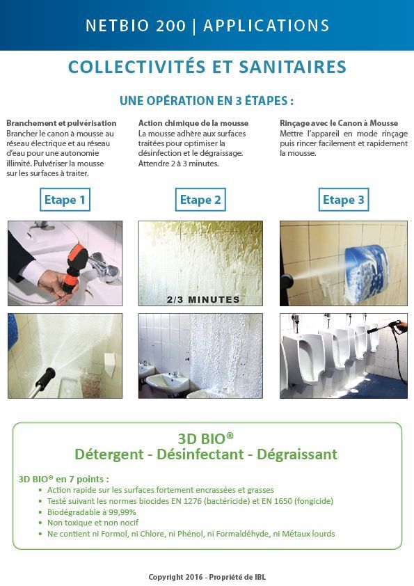 Appareil de dégraissage et désinfection autonome avec compresseur d'air