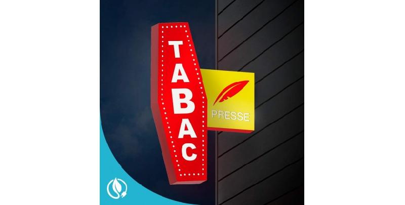 Enseigne Tabac + Presse - Drapeau lumineux pour buralistes et magasins de journaux_2