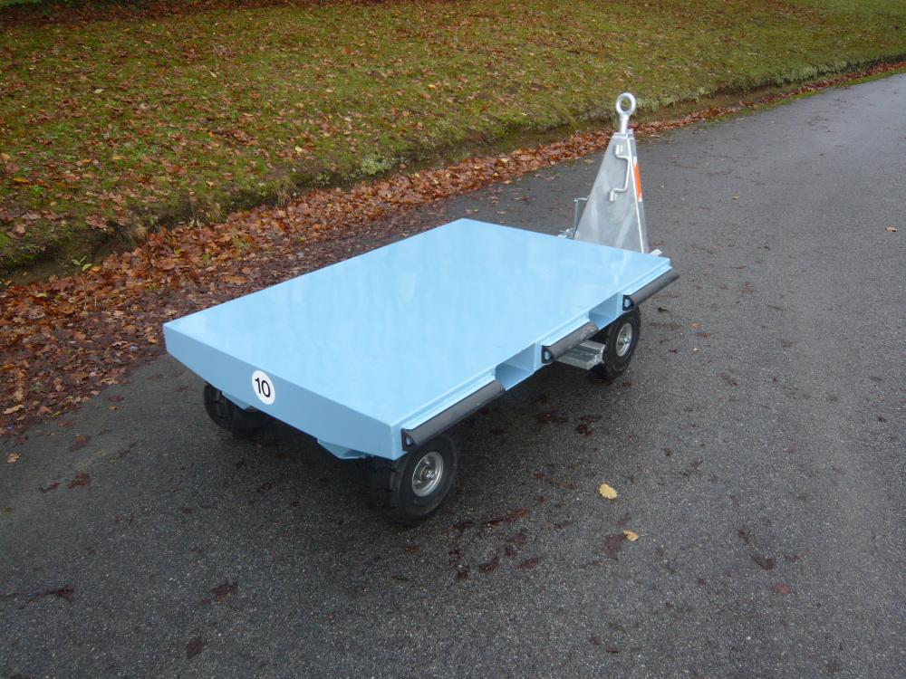 Remorque industrielle avec essieu directeur sur couronne à bille - Capacité plateau 1 tonne - MILOCO: 2152_2