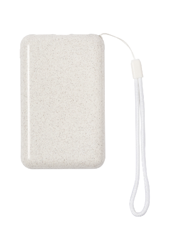 Power bank écologique en paille de blé - chargeur solaire intégré - charge rapide 15W - batterie 5000 mAh_2