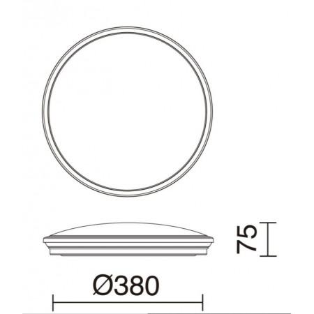 Plafonnier CARME IP44 LED SMD 27.5W - CCT 3000K, 4000K, 6000K - Diamètre 380mm - Spécial salle de bains_2