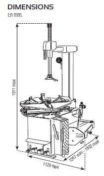 AS922W - Monte/Démonte-Pneus Automatique Provac 400V avec Blocage Extérieur 10 à 22 pouces_2