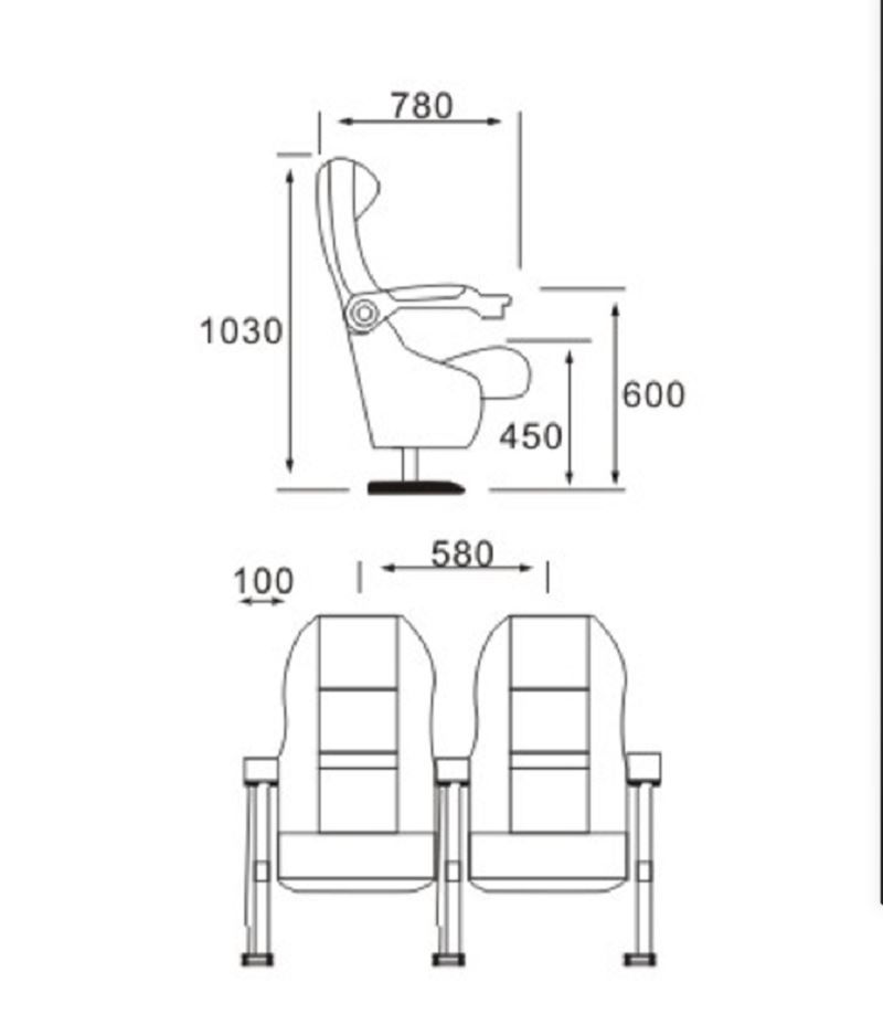 Fauteuil de cinéma LS-612 - Linsen Seating - hauteur 1030 mm - design unique et confortable_2
