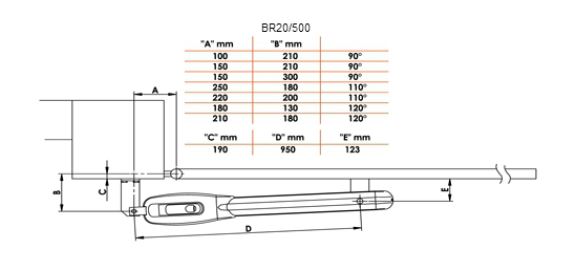 Motorisation pour portail battant br20_500 / vérin / largeur max 3.5 m / portail max 400 kg_2