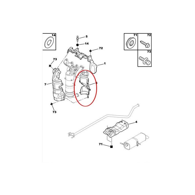 ECRAN THERMIQUE ÉCHAPPEMENT ARRIÈRE COLLECTEUR C2 C3 C4 206 207 EXPERT ...
