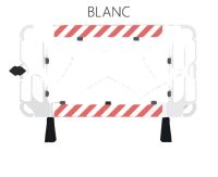 Barrière Vauban en PVC-PPC - légère, robuste et empilable avec pieds pivotants et éléments rétroréfléchissants_2