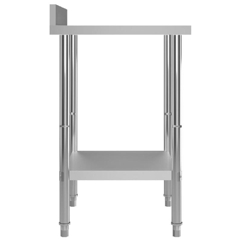 Vidaxl table de travail de cuisine avec dosseret 60x60x93 cm inox 51185_2