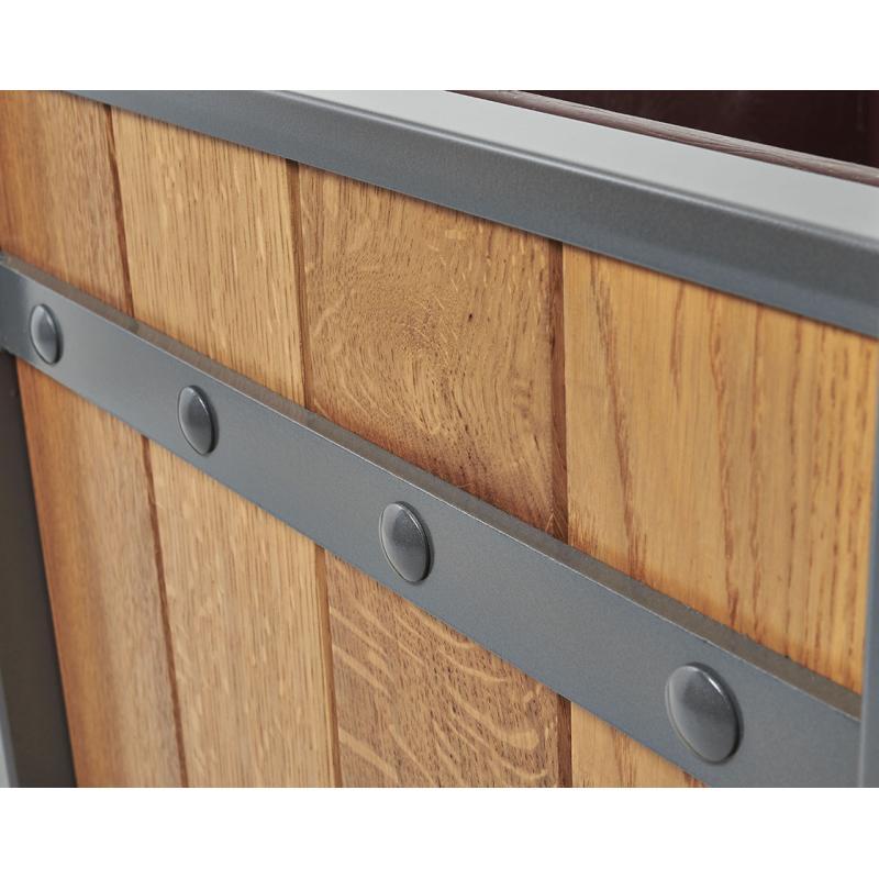 Bac à palmier Sarlat - Réf : 201277.Gpro.Chec - Châssis acier et panneaux en chêne PEFC, finition acajou ou chêne clair_2