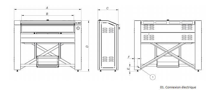 Ps-100/18 - Repasseuses murales Primer - rouleau Ø180 mm - chauffage électrique et contrôle de température_2
