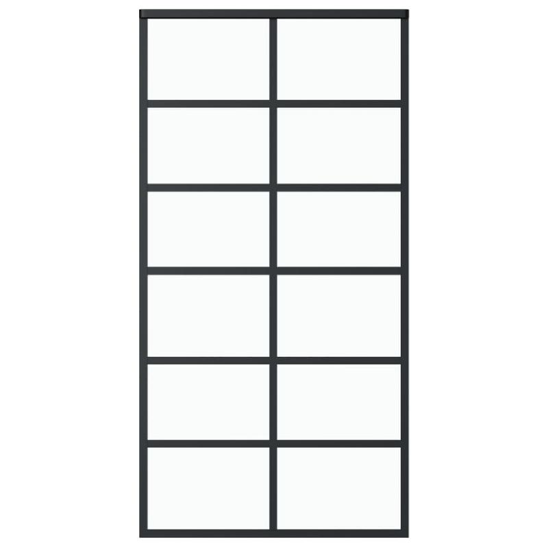 Vidaxl porte coulissante et quincaillerie verre et aluminium 102x205cm 3081961_2