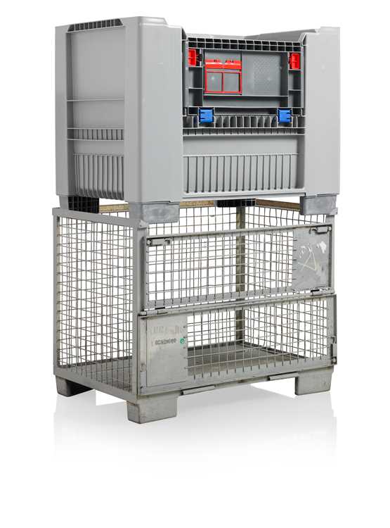 Caisse-palette demi-porte robuste et légère pour charges lourdes - Polyéthylène alimentaire - Charge utile max 1000 Kg - CPP812/KUB_2