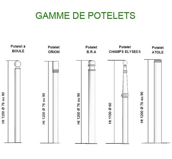 Potelet de protection en acier - à sceller ou amovible - Hauteur hors sol 1000 mm - Diamètre 76/90 mm - Thermolaqué_2