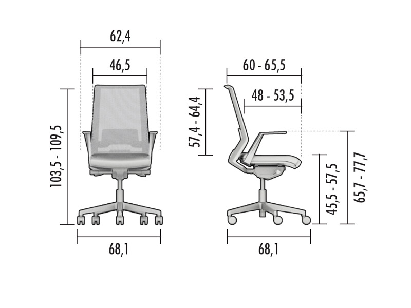 Siège de bureau Gymp - Mécanisme synchrone 3 positions - Accoudoirs ajustables et support lombaire réglable_2