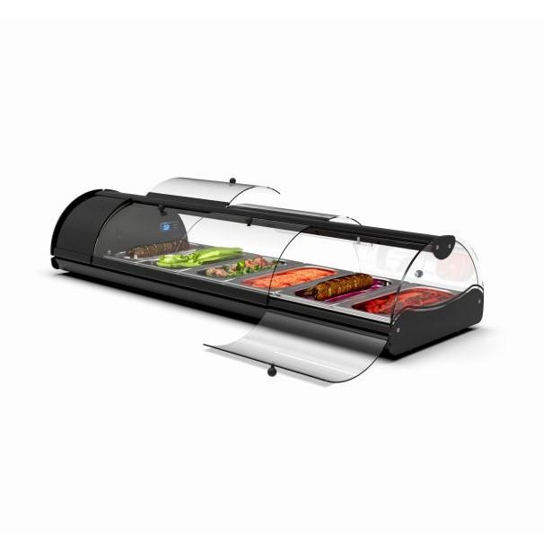 Vitrine réfrigérée SELF-SERVICE - 6 bacs GN 1/3 - 1320 mm | Sayl Barcelona - avec 6 bacs GN 1/3_2