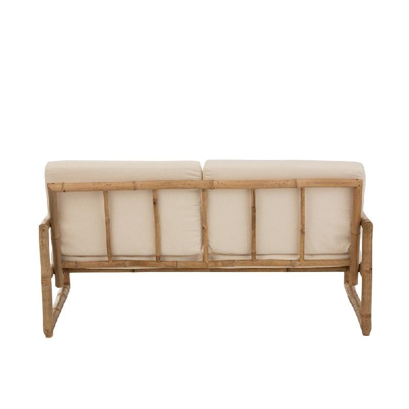 Fauteuil 2 personnes LOVA en bambou naturel avec coussins rembourrés - 150x80x71 cm_2