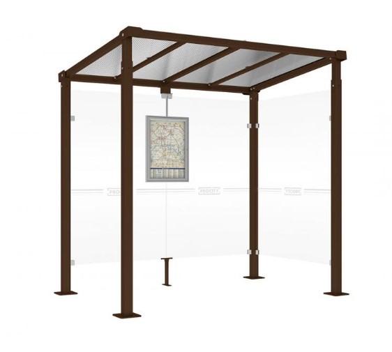 Abri Milan - Deux longueurs 2500 ou 5000 mm - Toiture en polycarbonate alvéolaire - Bardage en verre Sécurit® 8 mm_2