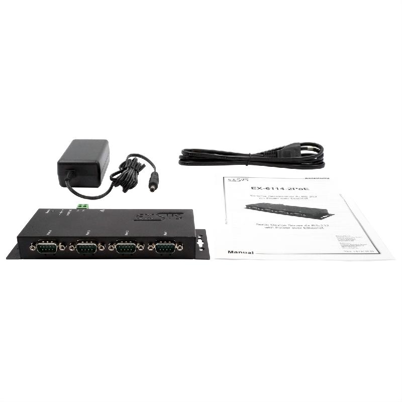 EXSYS EX-6114-2PoE Ethernet vers 4x RS-232 PoE avec connecteur 9 broches_2