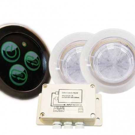Kit éclairage étanche IP68 RGB - Spots encastrables 68mm ou 110mm avec contrôle télécommande ou bouton_2
