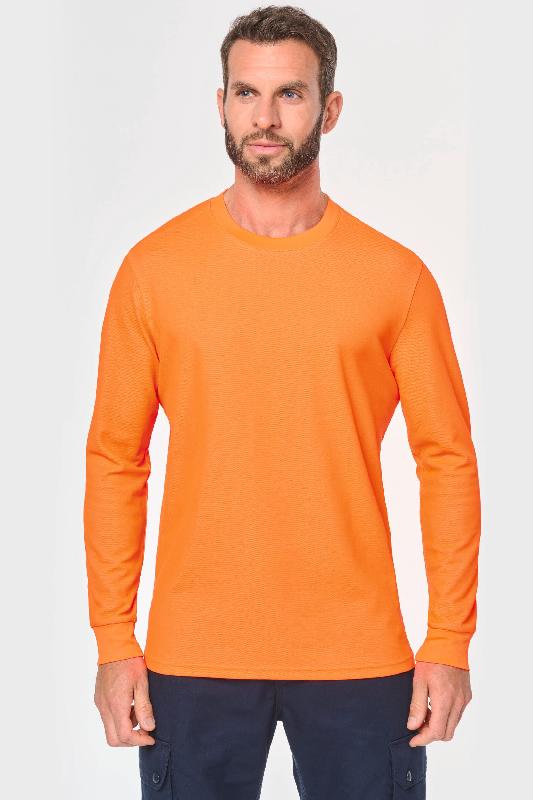 T-shirt unisexe écoresponsable manches longues coton/polyester - WK318 - Normé EPI visibilité améliorée NF EN 17353_2