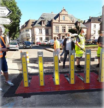 Barrière encastrée résistante aux chocs d’un véhicule bélier de 7,5 tonnes