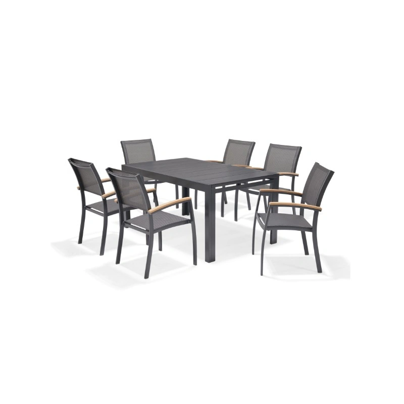 Fauteuil de jardin fixe essence 61,5x58x92,3cm – MTF – aluminium et teck – 2nab3128_2