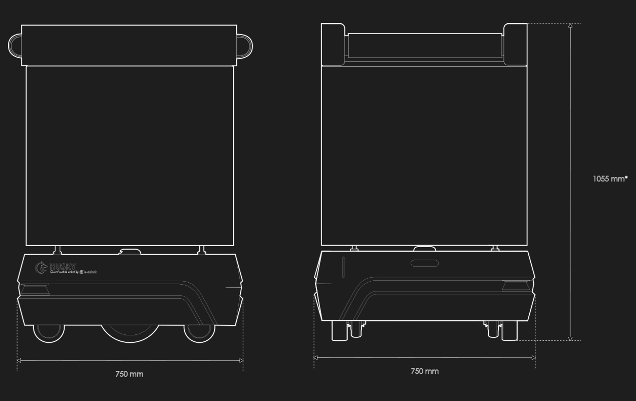 Robot mobile autonome HUSKY CONVOYEUR - Convoyeur simple ou multi étages pour transfert de bacs poste à poste - Charge utile 50Kg_2
