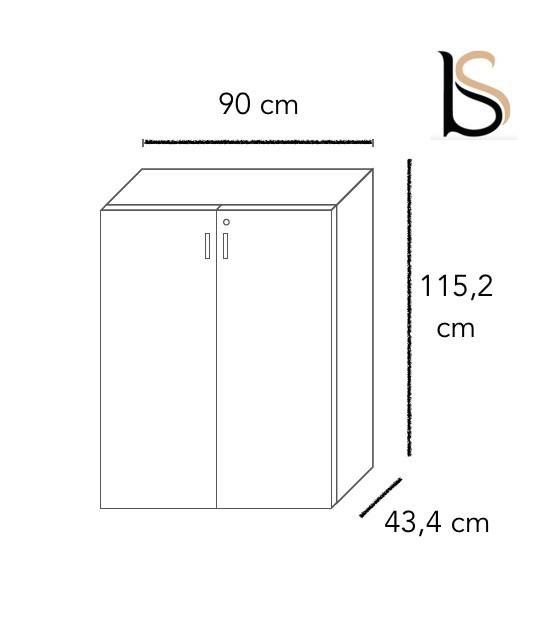 Armoire moyenne Pigreco - MARTEX. - Gris anthracite, Blanc pastel_2