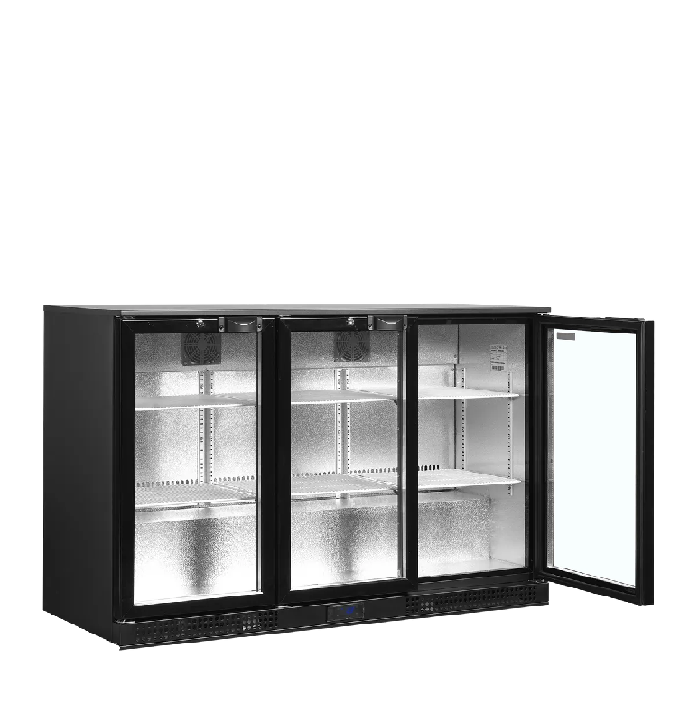 Arrière bar réfrigéré 3 portes DB301H-3 noir TEFCOLD_2