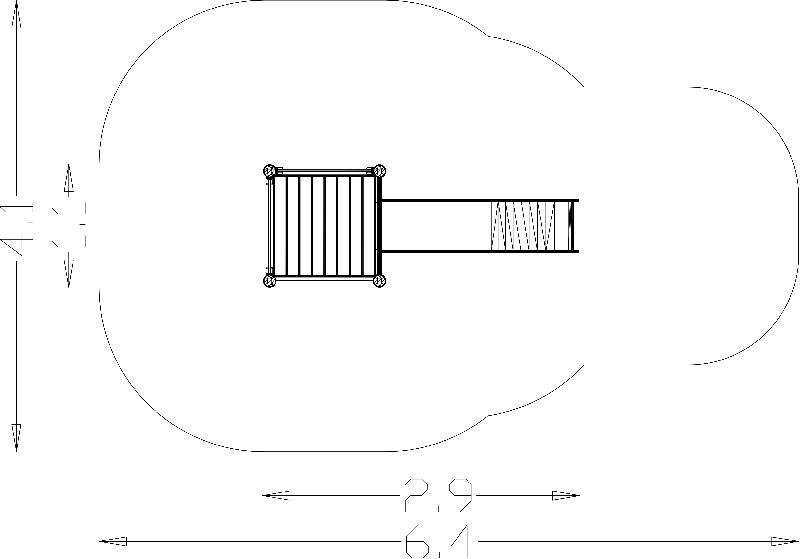 Toboggan avec plate-forme 0.45/1.2m - Réf 8066791 - Hags_2