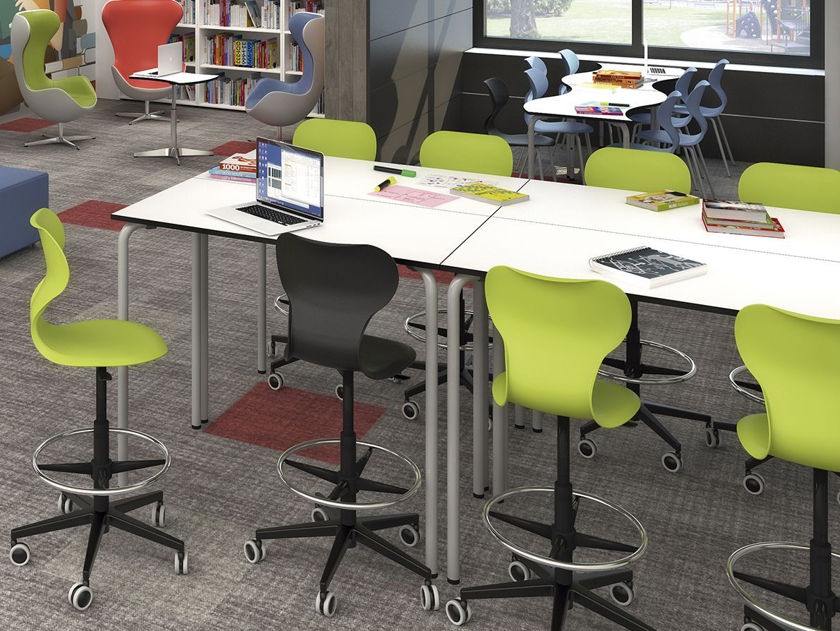 Chaise mobile haute - Mobistand MST - Réglable, pivotante, avec repose-pieds et plusieurs coloris_2