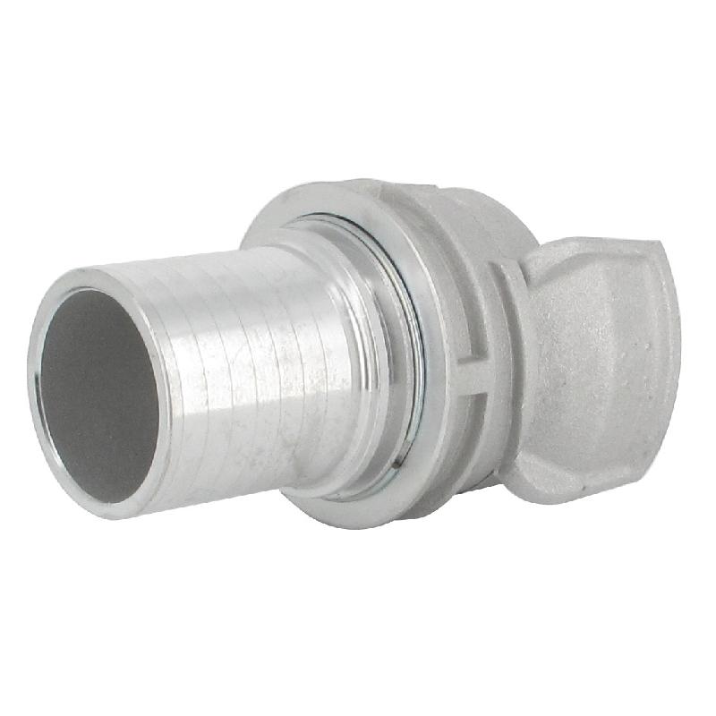 Demi-raccord symétrique avec verrou - DN 50 mm - Embout annelé Ø 51 mm - Alu_2