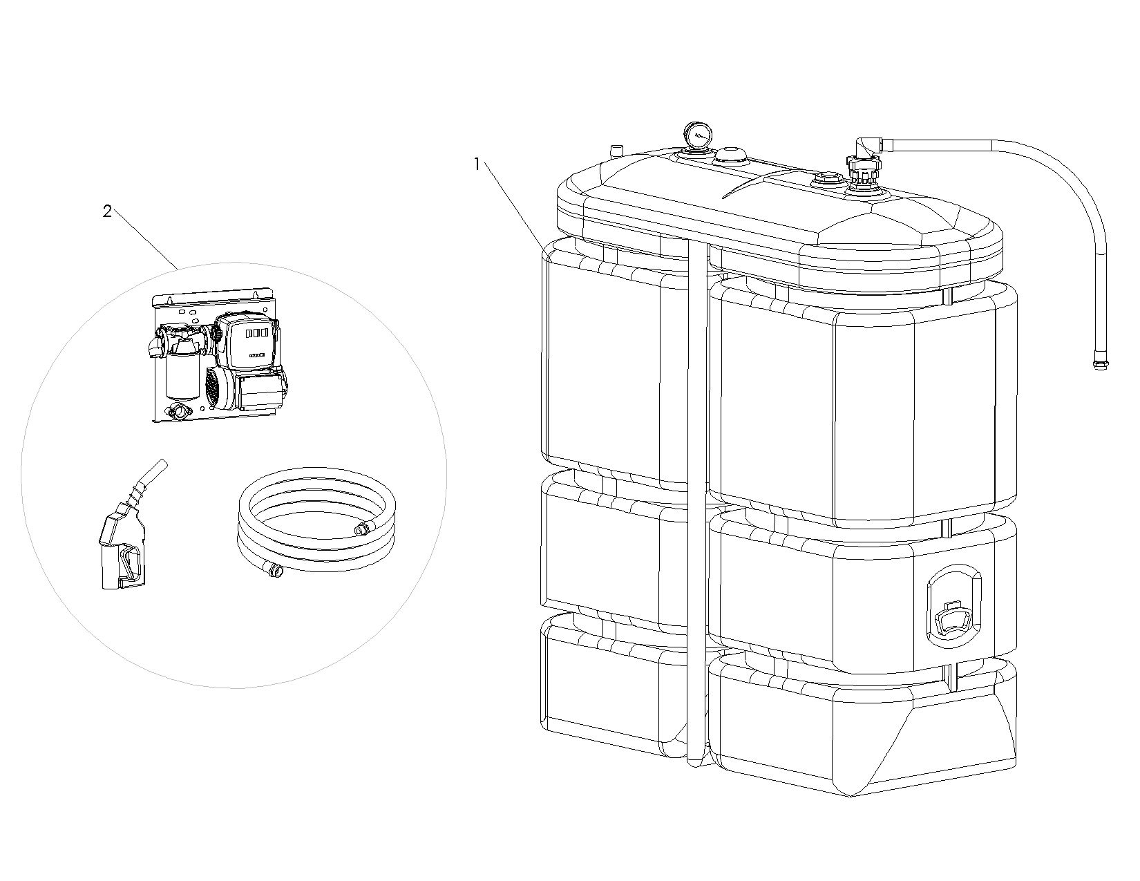 159061 - Cuves à carburants Renson - Volume 750L - Double paroi PEHD - Débit 50L/min_2