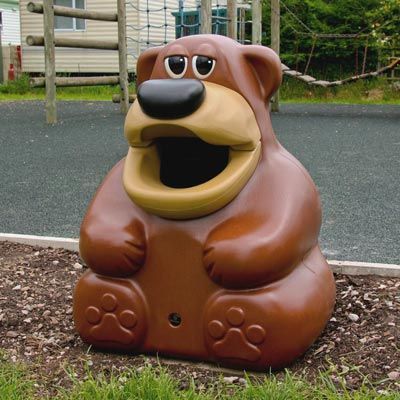 Tidybear - poubelle publique Glasdon - 52 litres avec revêtement en acier galvanisé_2