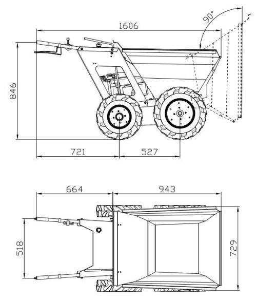 Mini Dumper thermique Delta-Competent Garden Dumper 250 kg - Honda GXV160 - 4x4_2