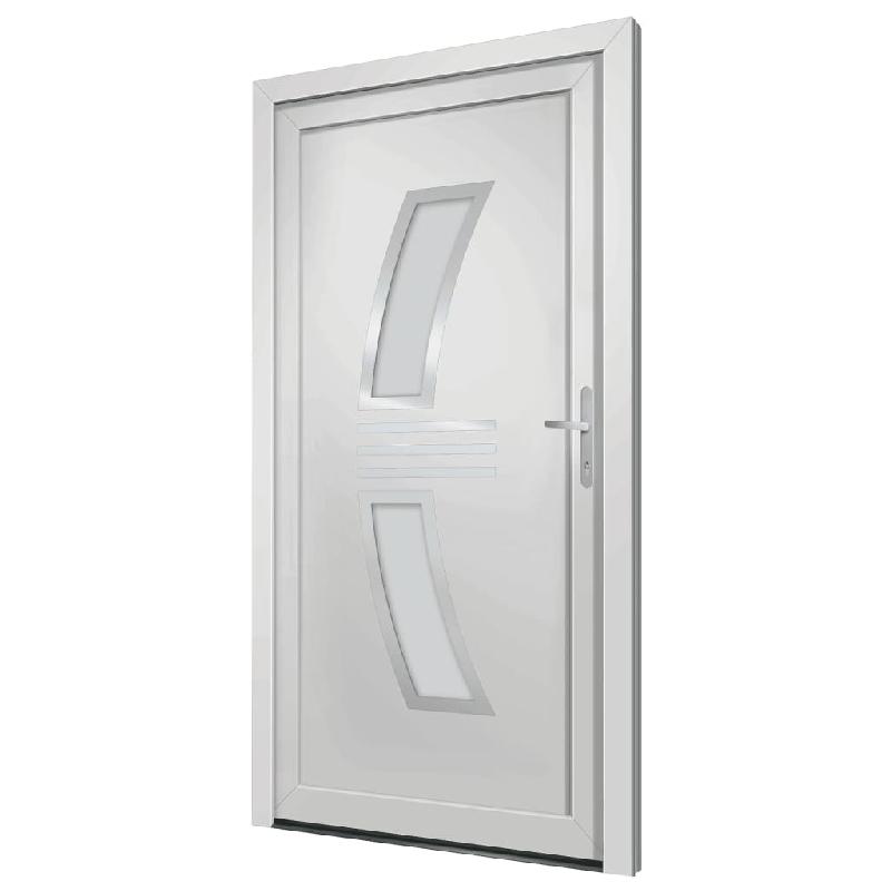 Vidaxl porte d'entrée blanc 108x208 cm pvc 3187930_2