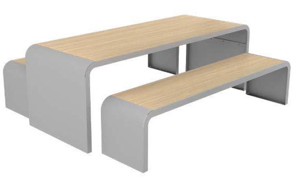 Table Pique-Nique New York - Métal/Compact HPL - Lames en Acier Anticorrosion et Poudré Anti-UV_2