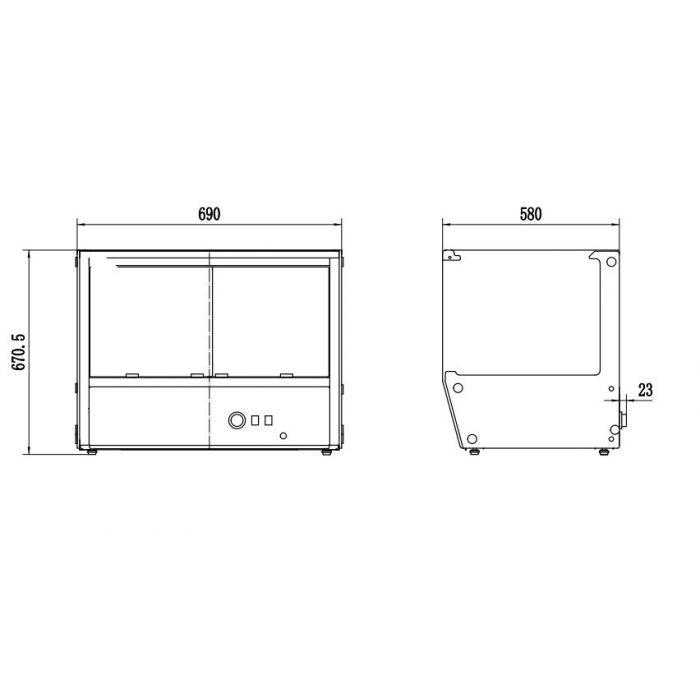 Vitrine chauffante vitrée 174L Combisteel_2
