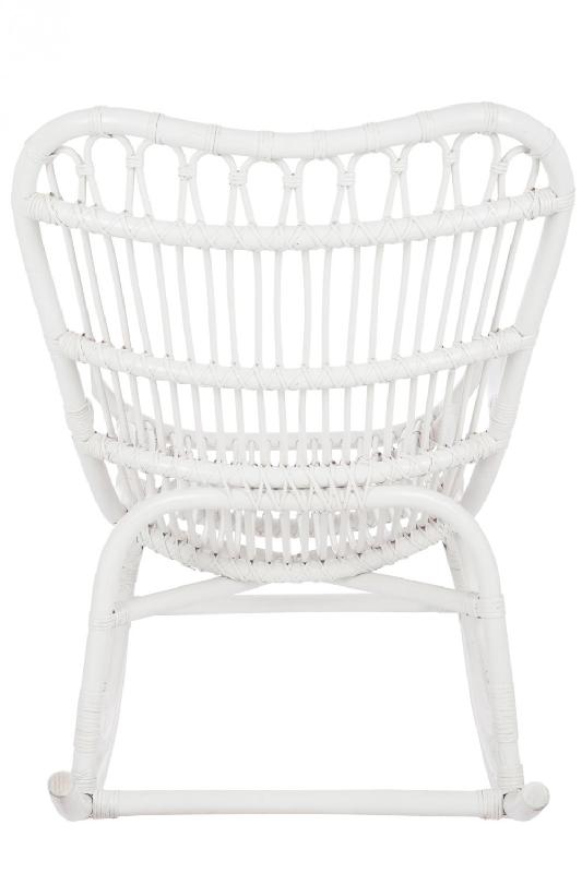 Chaise à bascule BYZA en rotin blanc - Design naturel et confortable - Dimensions L98 x H94 x P56 cm_2