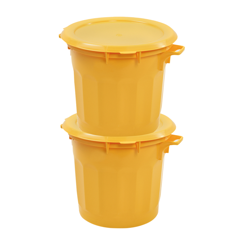 Couvercle plat pour conteneur alimentaire HACCP 75L Gilac - Jaune_2