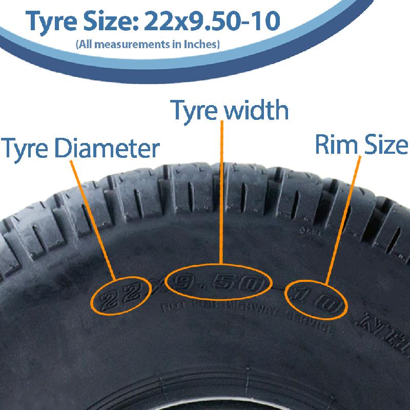 22x9.50-10 4ply Grass Tyre pour John Deere Gator Turf Lawnmowers P532 (Set of 4)_2