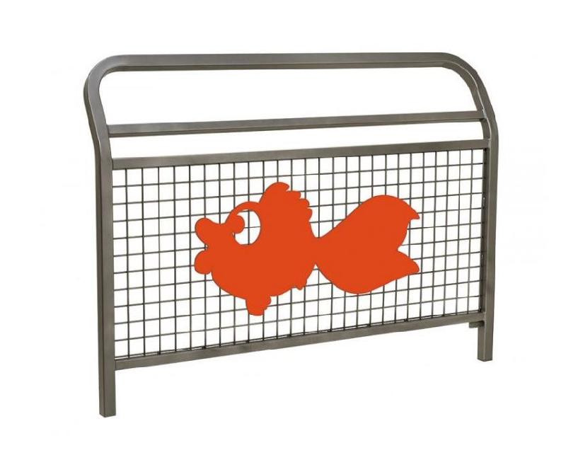 Barrières Écoles - Grillage à mailles carrées en fil de 5 mm - Tubes acier 40x40 mm et 30x30 mm - Longueur 1500 mm - Hauteur 1280 mm_2