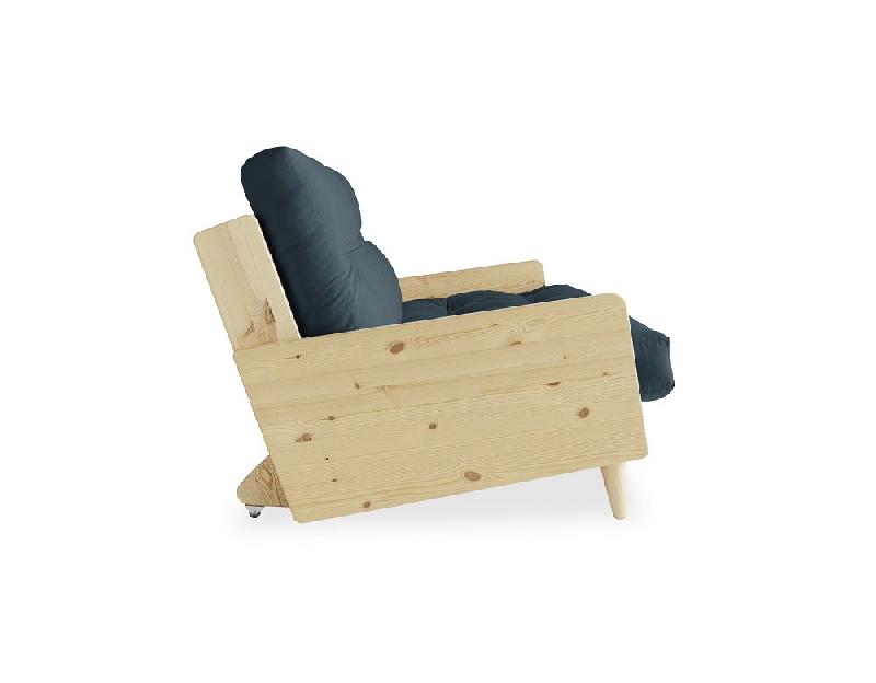 Canapé 3 places convertible Indie - Style scandinave - Futon bleu pétrole - Couchage 130x190 cm - Karup_2