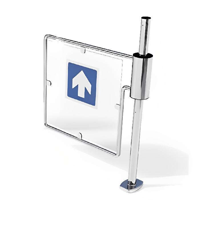 Portillon magasin - barrière mécanique - ouverture 90° - fermeture automatique - système anti-panique - finition chromée_2