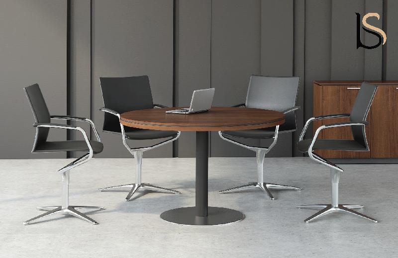 Table ronde 4 personnes Status - MDD - Noir, Noyer_2